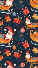 Seamless pattern of Christmas images