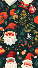 Seamless pattern of Christmas images