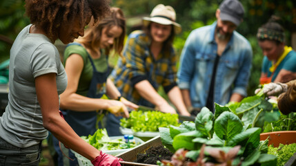 a sustainable living workshop teaching composting and recycling