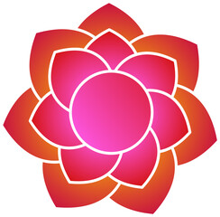 Pink and Orange Gradient Flower Element.