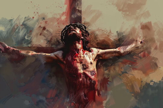 Jesus Christ crucified. Digital painting