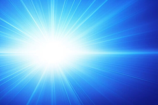 Pop art background. Comic pattern with starburst and halftone. Blue banner with dots and beams. Cartoon retro sunburst effect. Vintage sunshine texture. Funny superhero print. Vector illustration.