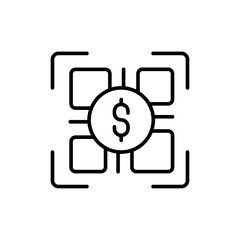 Digital Wallet outline icons, minimalist vector illustration ,simple transparent graphic element .Isolated on white background