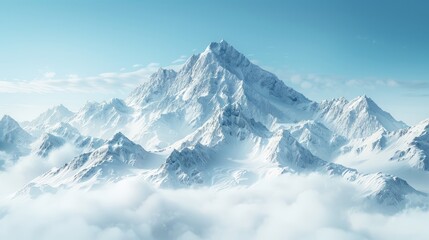 A photo of a majestic mountain range with its peaks covered in snow