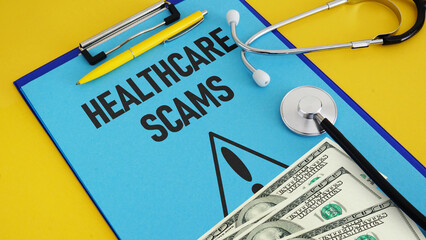 Healthcare Scams is shown using the text