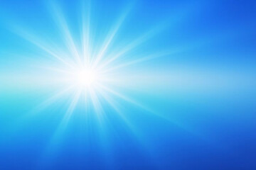 Pop art background. Comic pattern with starburst and halftone. Blue banner with dots and beams. Cartoon retro sunburst effect. Vintage sunshine texture. Funny superhero print. Vector illustration.