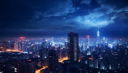Obraz premium tokyo city in rainy night