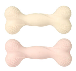 Dog bone beige pet toy perfect isolated on white background