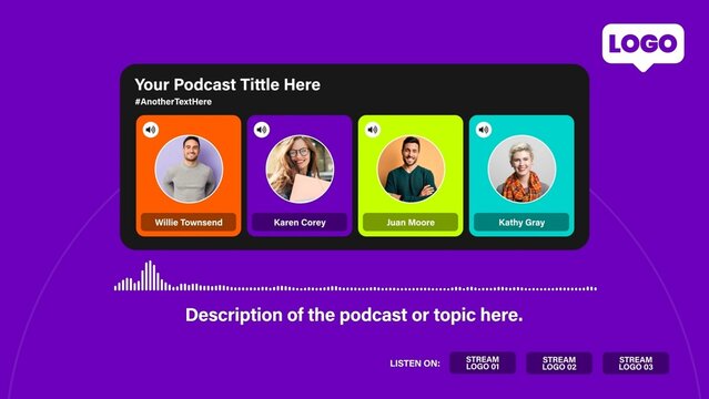 Podcast Talk show Multiple Speakers Audio Template