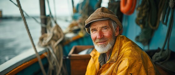 portraits of seasoned fishermen aboard their boats, capturing the essence of their daily toil amidst the serene backdrop of the sea.