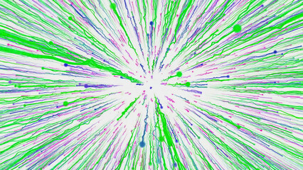 Obraz premium Slowly flying through space and entering hyperspace. Motion. Colorful speed of light on a white background.