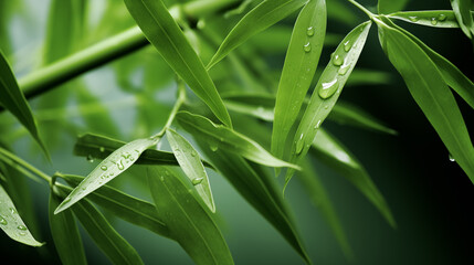 Obraz premium A leafy green plant with droplets of water on it