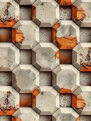 Geometric Symmetry: Photorealistic Lego-Style Hexagon Pattern Design