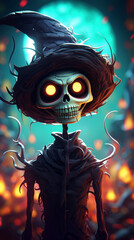 skeleton character made of darkness