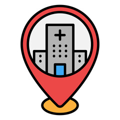 Illustration of Hospital Location design Filled Icon