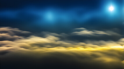 the sun is shining through the clouds