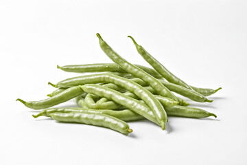 Fototapeta premium Green beans on white background