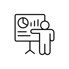 Business Presentation outline icons, minimalist vector illustration ,simple transparent graphic element .Isolated on white background