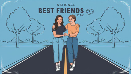Best Friends Day, National Best Friends Day, National Best Friends Day Poster, Friendship Day, Happy National Best Friends Day, Friends Day, International Friendship Day, Poster, Post, Banner,