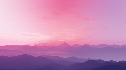 Pink and Purple Sunset Over Mountains Background
