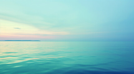 Obraz premium Calm Ocean at Sunset Background in Pastel Colors 