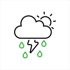 Thunderstorm vector icon