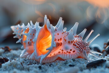 Depicting a wild sea snail, high quality, high resolution