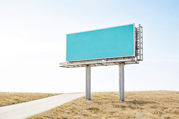 Blank billboard on a country road
