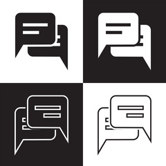 comment icon speech bubble symbol Chat message icons - talk message Bubble chat icon.  isolated on white and black background. Vector illustration . EPS 10 