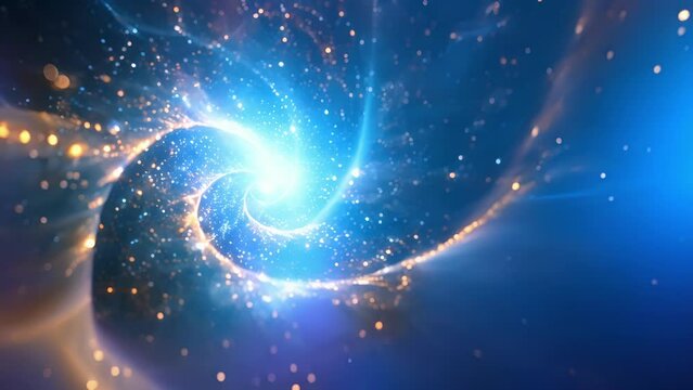A celestialinspired image of the strong force with the gluon field resembling a glittering interstellar network.