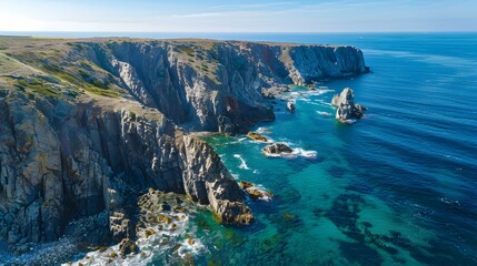 Fototapeta premium coastal cliffs clear skies