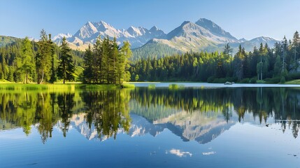 serene lake mountain image