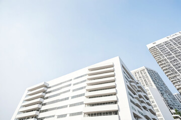 Modern White Building with Blue Sky