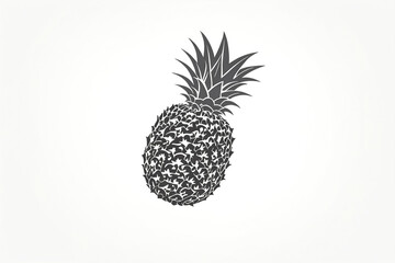 Obraz premium Pineapple Silhouette on White Background