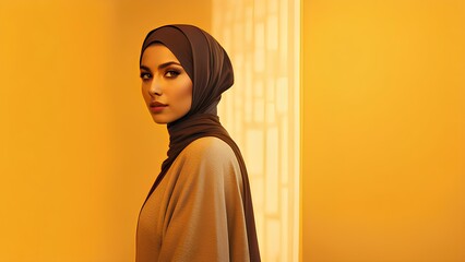portrait of a captivating hijab woman, high quality, 8K Ultra HD, hyper-realistic 