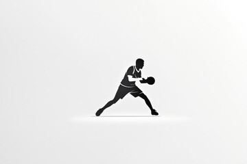 Obraz premium Silhouette of a Basketball Player Holding a Ball