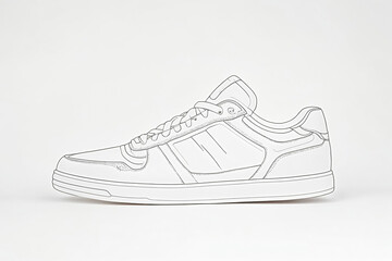 Line Drawing of a Sneaker