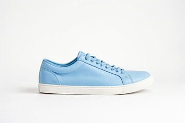 Light Blue Leather Sneakers