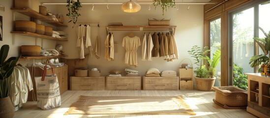 Sustainable Fashion Boutique A Conscious Retail Space Illuminated by Natural Light