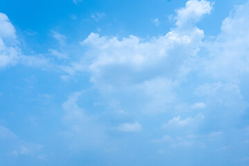 Blue Sky with White Clouds on a Bright Summer Day