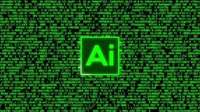 Abstract binary code background. Experience the future of artificial intelligence, big data, and digital technology. 4K animation scanning code trillions of times per second.