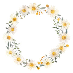 Fototapeta premium PNG Little daisy circle border pattern flower wreath. AI generated Image by rawpixel.
