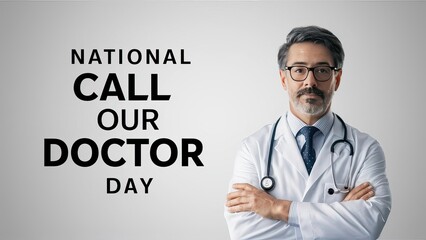 Doctor Day, National Call Your Doctor Day, Illustration. Call Your Doctor Day, National Call Your Doctor Day Poster, Doctor talking call. 11 june, Social Media Poster, Banner, Poster, Post, 
