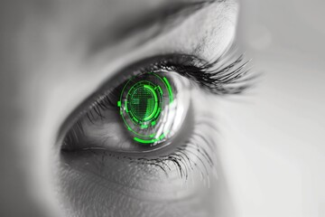 Futuristic Biometric Security Scan Closeup