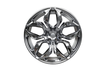 Stylish Diamond Cut Spoke Rim Isolated on Transparent Background