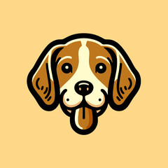 cute dog face cartoon vector simple