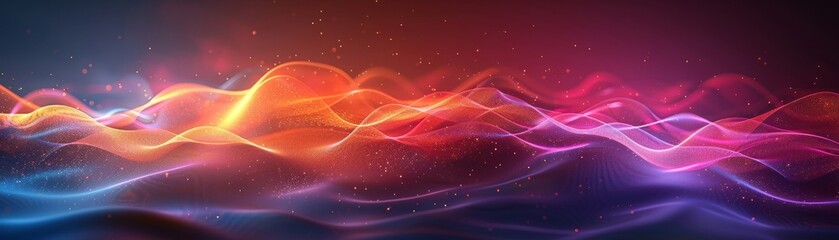 Obraz premium A vibrant cascade of light and color fills the Generative AI's background.