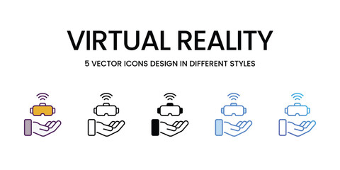 Virtual Reality icons vector set stock illustration.