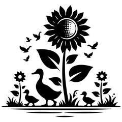 Sunflower Vector Illustration Perfect for Summer Designs and Floral Themes