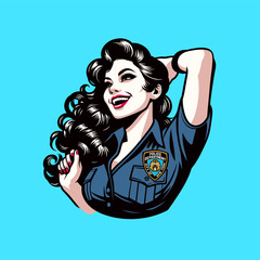 pinup girl police woman nypd officer